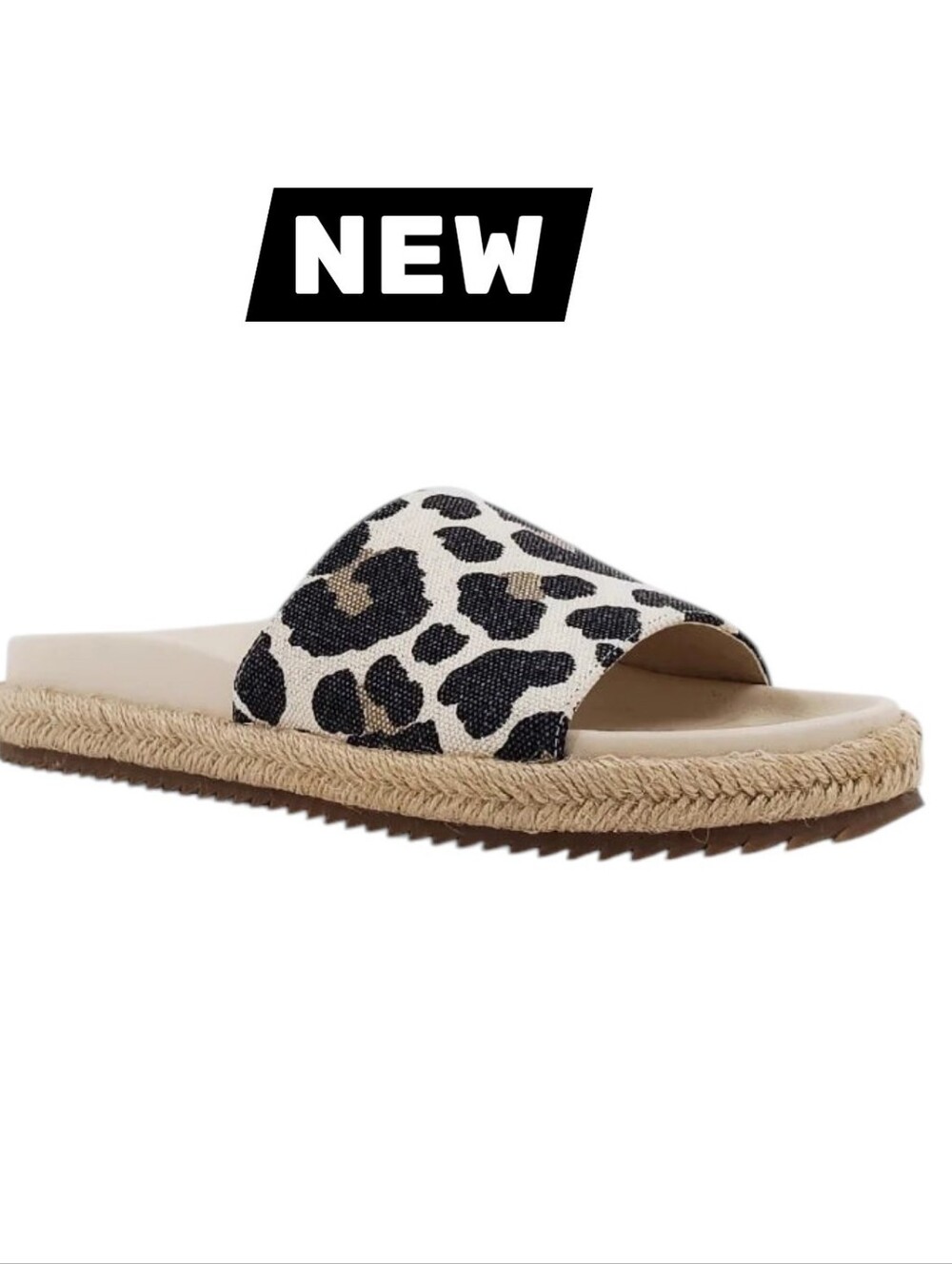 NEW SHUSHOP Leopard Print Espadrille Slide Sandals Sz 8 - Original Box included